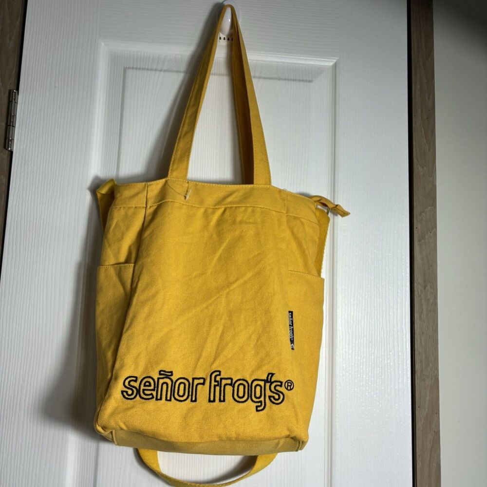 Senor Frogs Bag Yellow Lined Logo
